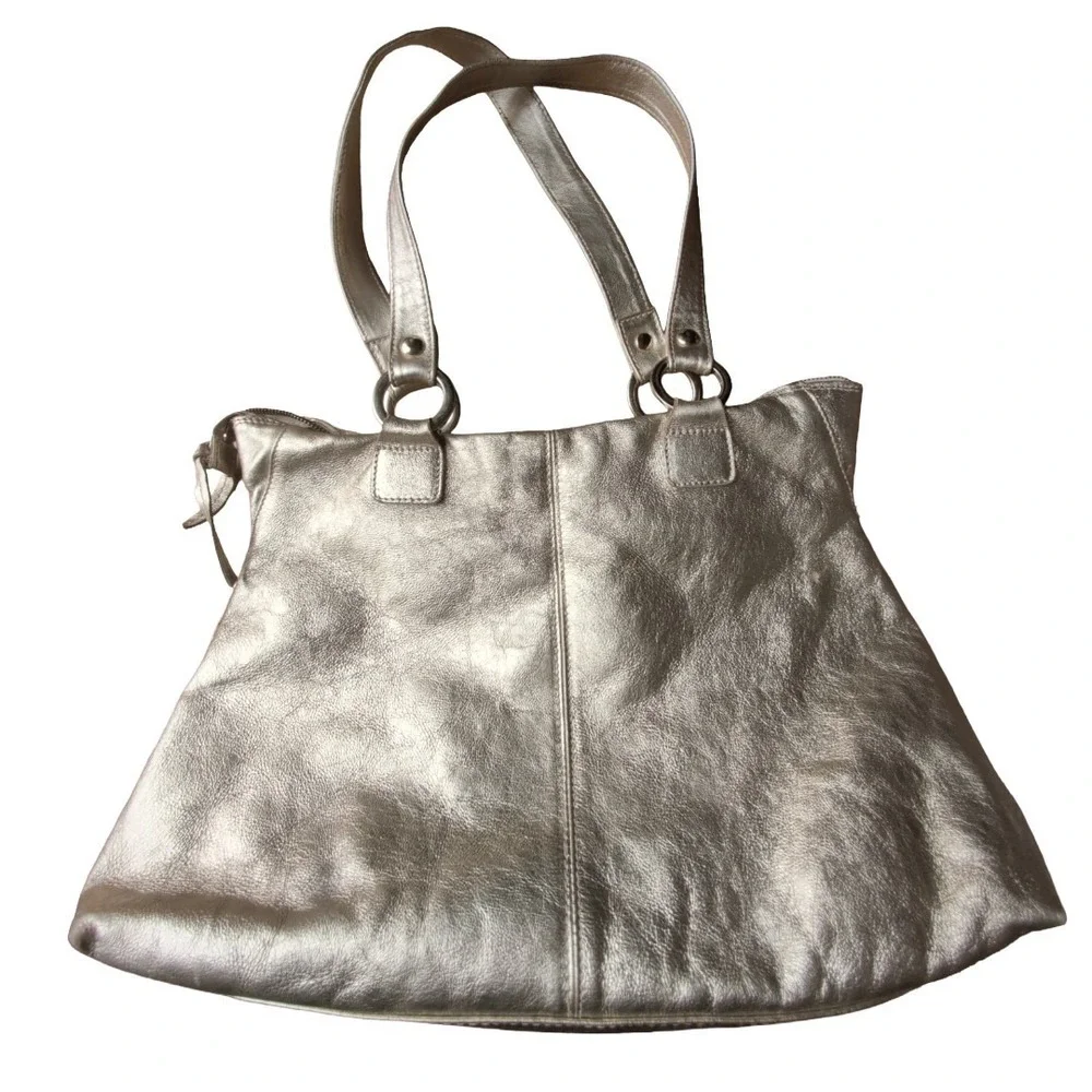 Marco Buggiani Bag Purse Gold Champag Alligator Look‎ Italian Leather Y2K Style